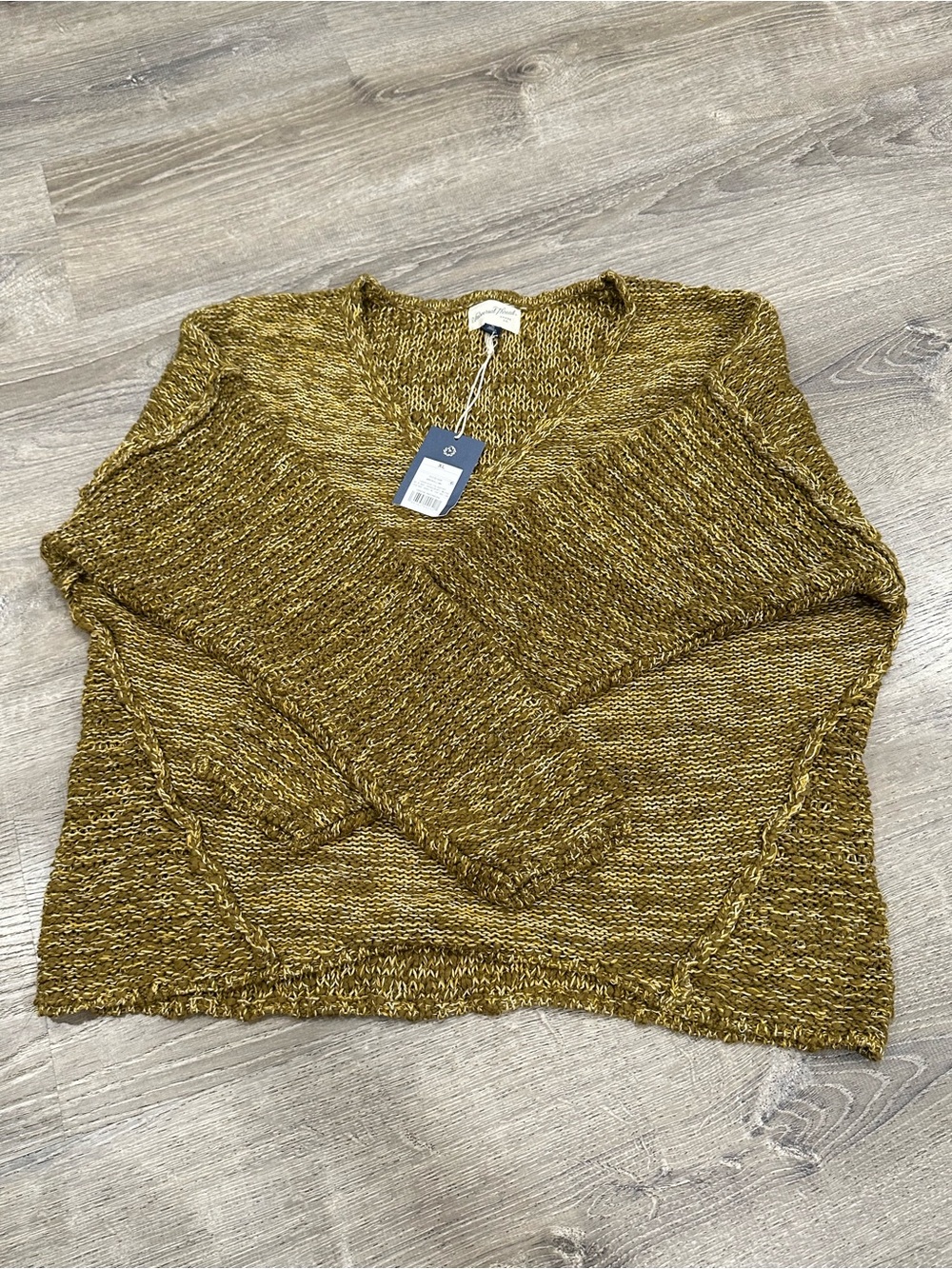Universal Thread Marled V-Neck Sweater in Mustard